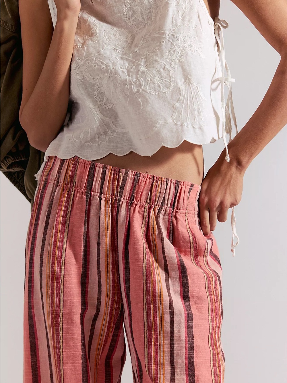 Day's End Linen Striped Pull-On Pants - Picture 3 of 4